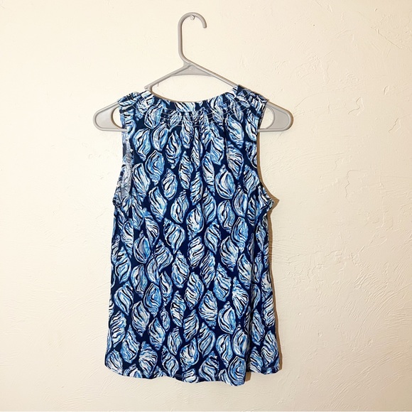 Lilly Pulitzer Essie Top in High Tide Blue Conch Shell Print Sz XS - Picture 3 of 4